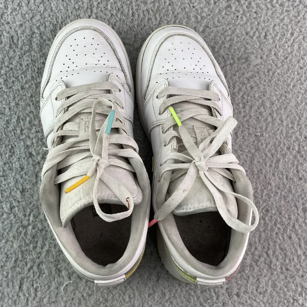 Nike Air Jordan 1 Retro Youth 5.5 Low White Neon GS Sportswear Casual Streetwear